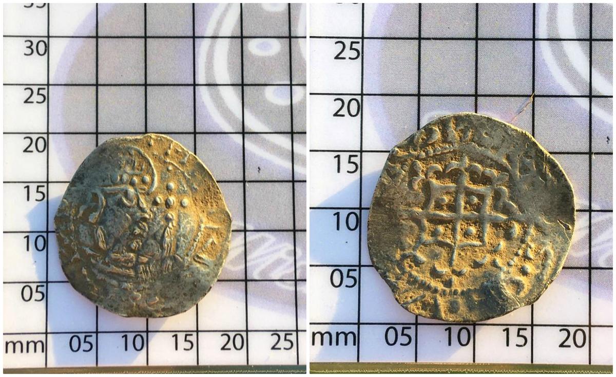 The rare coin discovered by the Denham family is almost 900 years old. (Caters News)