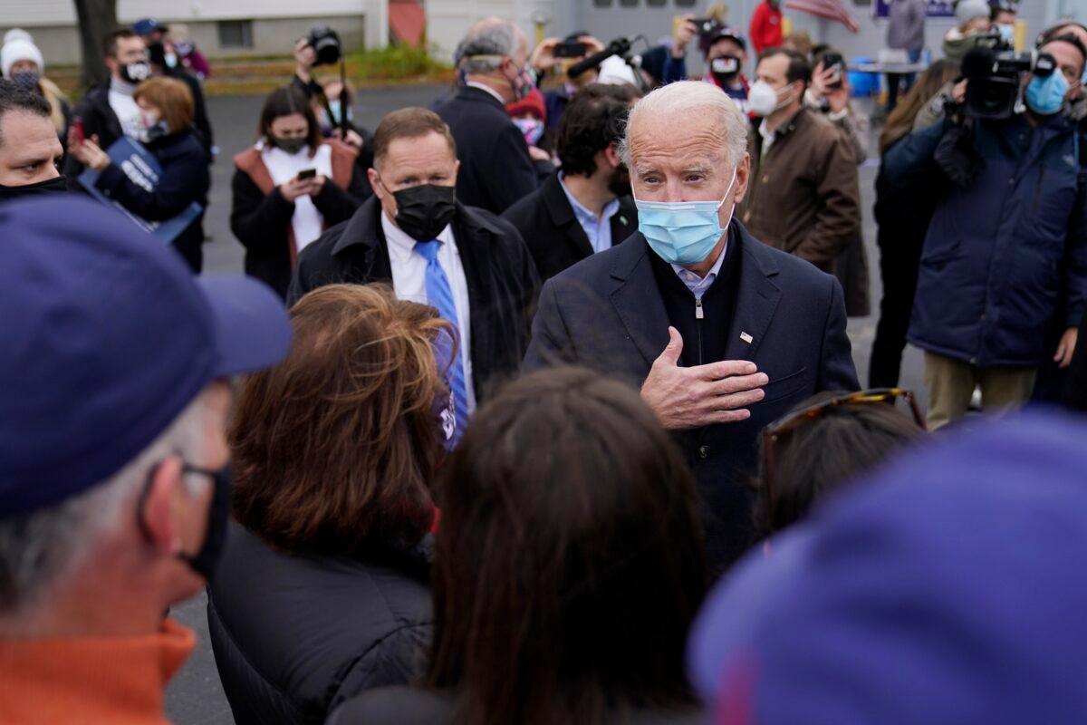 Joe Biden speaks on election day in Scranton, Pa., on Nov. 3, 2020. (Carolyn Kaster/AP Photo)