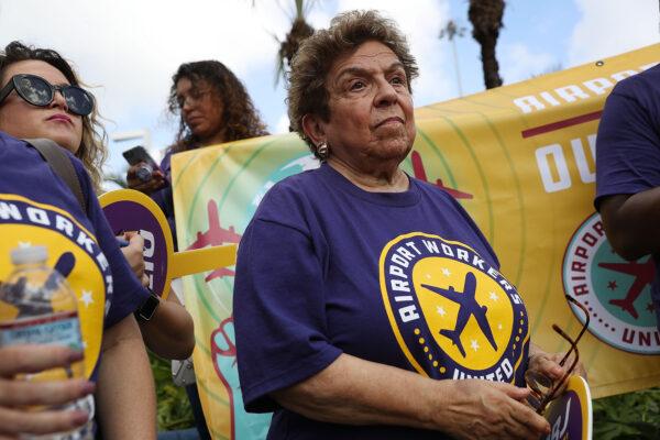 Florida Democratic Congressional candidate Donna Shalala attends a protest at Miami International Airport in Miami, Fla. on Oct. 2, 2018. (Joe Raedle/Getty Images)