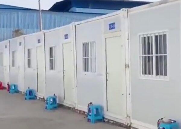The Midong makeshift quarantine center in Urumqi, Xinjiang, on Oct. 29, 2020. (Twitter/Screenshot via The Epoch Times)