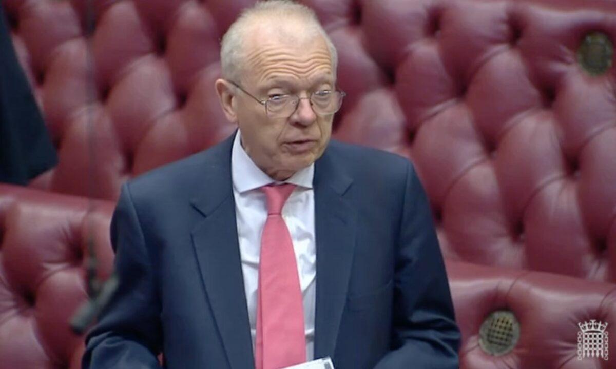 Lord Hunt of Kings Heath speaks in the House of Lords, in London, on Oct. 29, 2019. (Screenshot/Parliamentlive.tv)