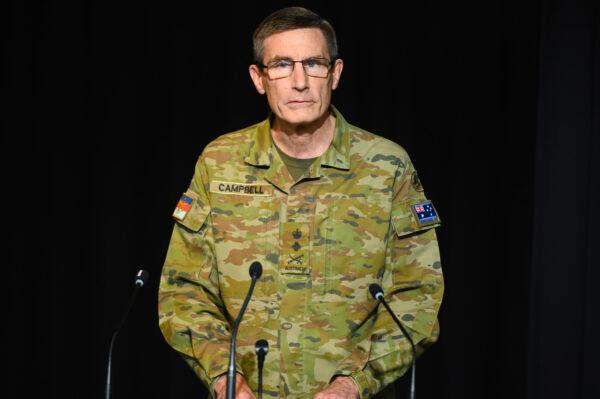 Chief of the Defence Force, General Angus Campbell speaks at a press conference regarding Operation Bushfire Assist in Canberra, Australia on Jan. 5, 2020. (Rohan Thomson/Getty Images)