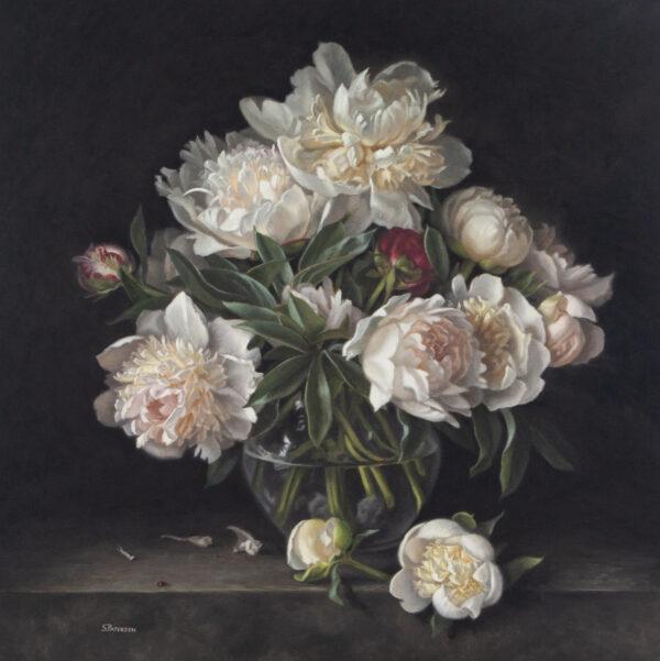 "White Peony Bouquet," by Susan Paterson. Oil on panel; 18 inches by 18 inches. (Courtesy of Susan Paterson)
