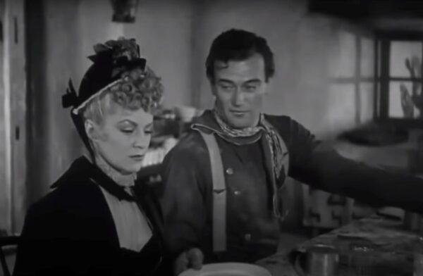 Claire Trevor and John Wayne in his breakthrough role as Ringo Kid. (United Artists)