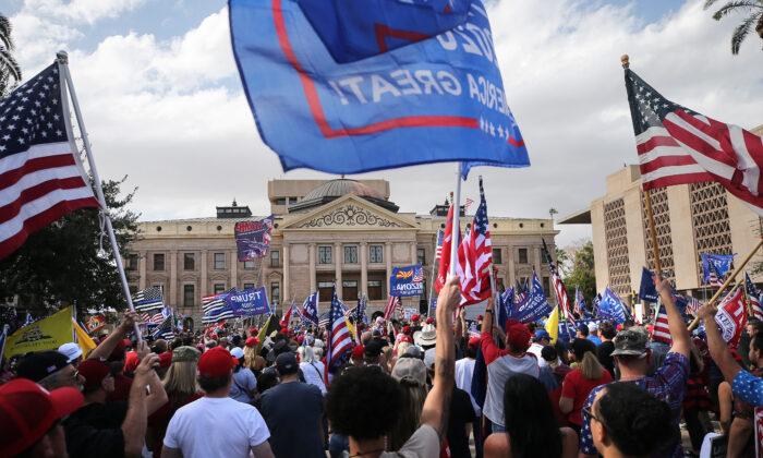 Arizonians Rally Outside State Capitol Over Integrity of Voting Counts