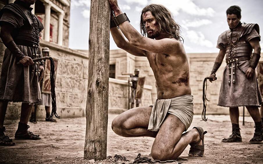 Diogo Morgado as Jesus Christ tied to the whipping post in "Son of God." (Twentieth Century Fox)