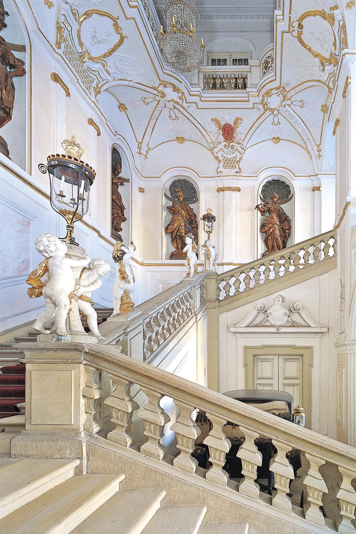 The king's staircase in the New Corps de Logis. (Steffen Hauswirth/State Palaces and Gardens of Baden-Wuerttemberg)