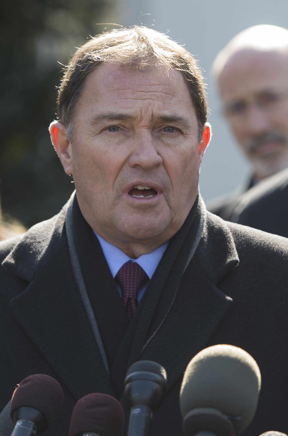Utah Gov. Gary Herbert speaks after a meeting of the National Governors Association at the White House on Feb. 23, 2015. (Jim Watson/AFP via Getty Images)