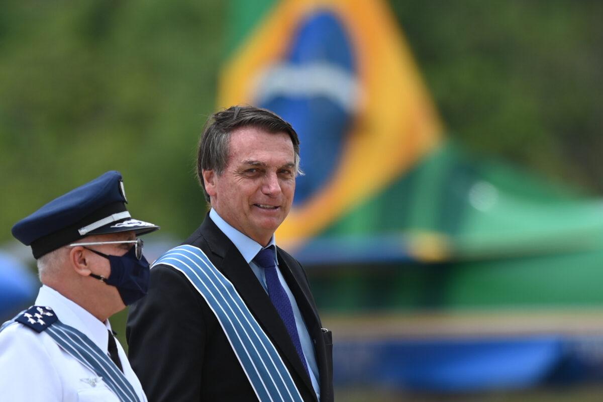 President of Brazil Jair Bolsonaro attends the Aviator and Brazilian Air Force Day at Aeronautics Air Base in Brasilia, Brazil, on Oct. 22, 2020. (Andre Borges/Getty Images)