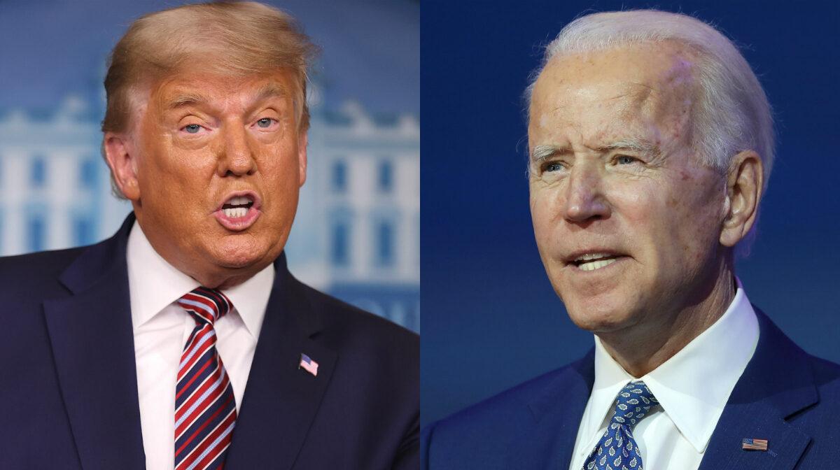  President Donald Trump (L) and Democratic presidential nominee Joe Biden in file photographs. (Getty Images)