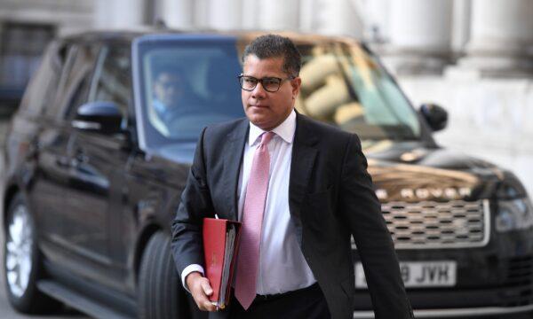 Britain's Business Secretary Alok Sharma arrives for a cabinet meeting at the Foreign Office in London, on Sept. 22, 2020. (Leon Neal/Pool via Reuters)