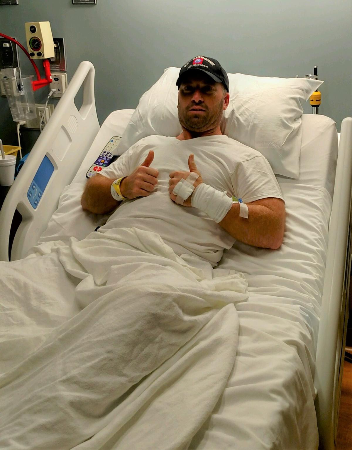 Steven Connors during his recovery. (Courtesy of <a href="https://www.facebook.com/LakelandFD/">Lakeland Fire Department</a>)
