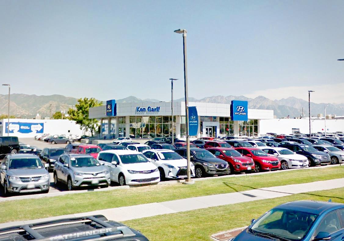 Ken Garff’s Hyundai dealership in Salt Lake City, Utah (Screenshot/<a href="https://www.google.com/maps/@40.7538244,-111.8938879,3a,45.4y,123.47h,92.84t/data=!3m6!1e1!3m4!1sVMbl3CfU54Bcrv5H9OX10A!2e0!7i13312!8i6656">Google Maps</a>)