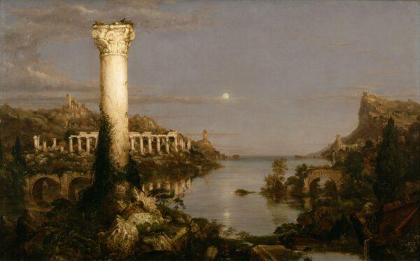 “The Course of Empire: Desolation,” 1836, by Thomas Cole. Oil on canvas, 39 1/4 inches by 63 1/4 inches. New-York Historical Society. (Public Domain)