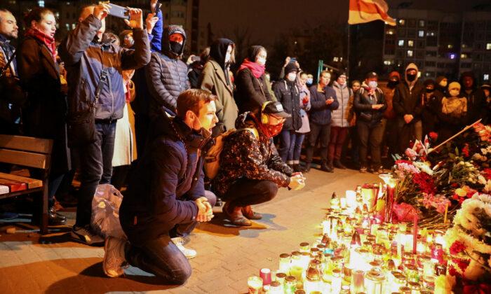 Candles and Condemnation as Thousands Mourn Death of Belarus Protester
