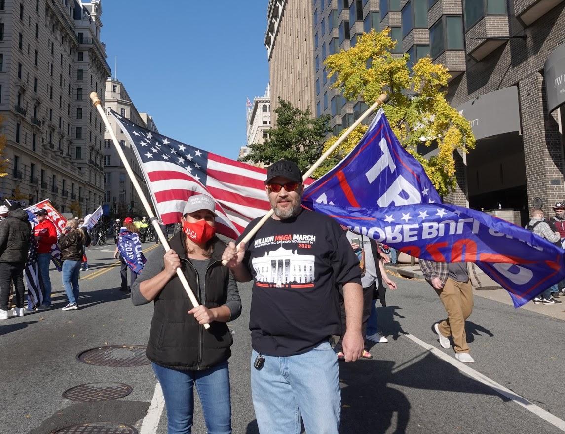 Attendees of the pro-President Donald Trump rally in Washington on Nov. 14, 2020. (Jenny Jin/The Epoch Times)