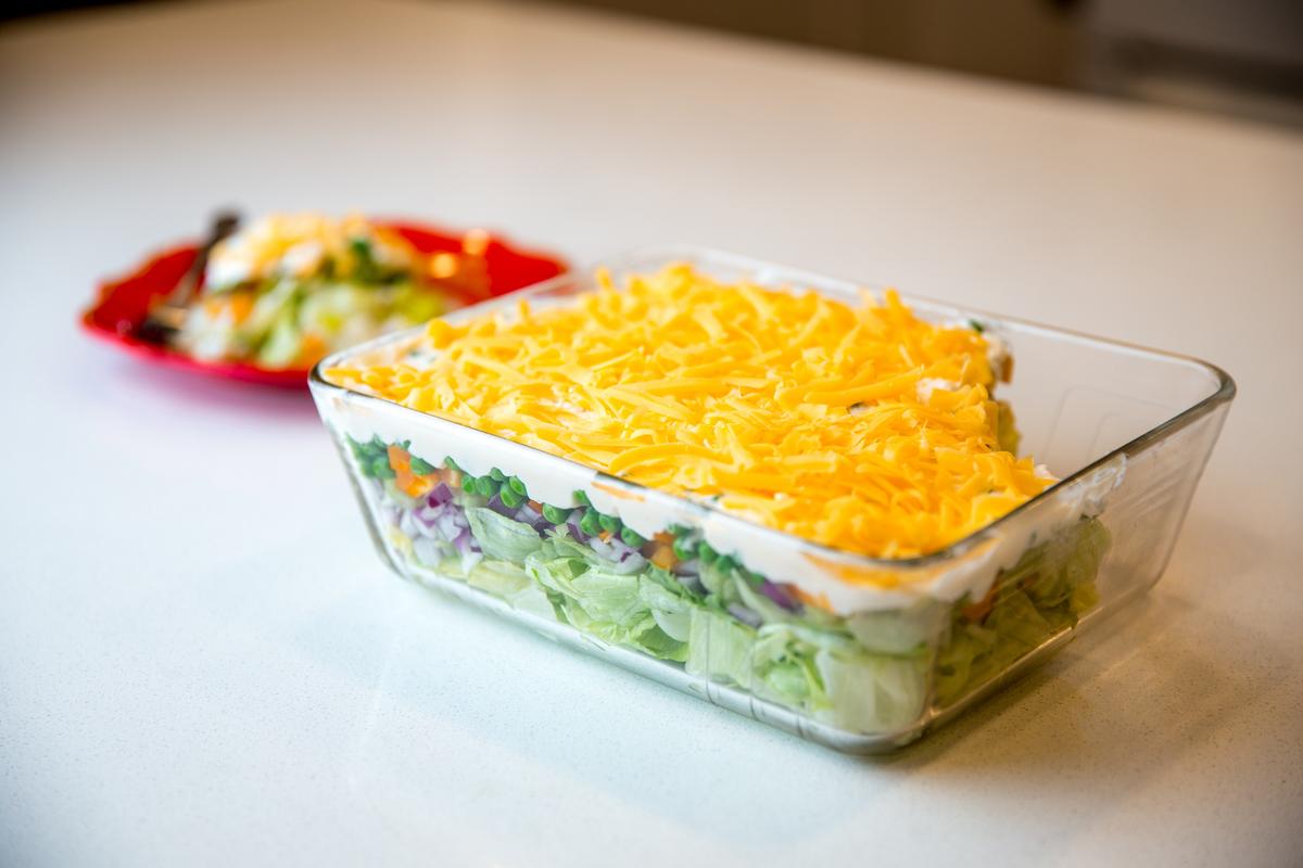 Grandma's 24-hour layered salad. (Leslee Wilson)