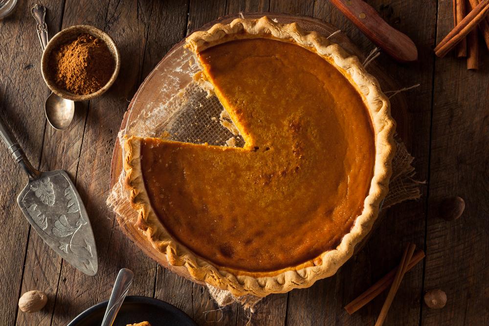 A generous dose of cinnamon turns this pumpkin pie from orange to brown. (Brent Hofacker/Shutterstock)