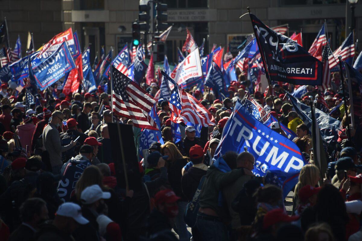 A pro-President Donald Trump rally takes place in Washington on Nov. 14, 2020. (Olivier Douliery/AFP via Getty Images)