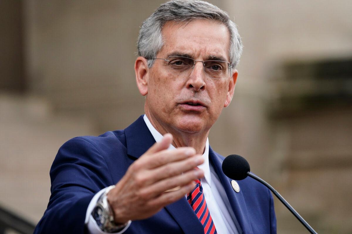 Georgia Secretary of State Brad Raffensperger speaks during a news conference in Atlanta, Ga., on Nov. 11, 2020. (Brynn Anderson/AP Photo)