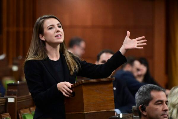 Conservative member of Parliament Raquel Dancho asks a question during question period in the House of Commons on Parliament Hill in Ottawa on Oct. 2, 2020. (Sean Kilpatrick/The Canadian Press)