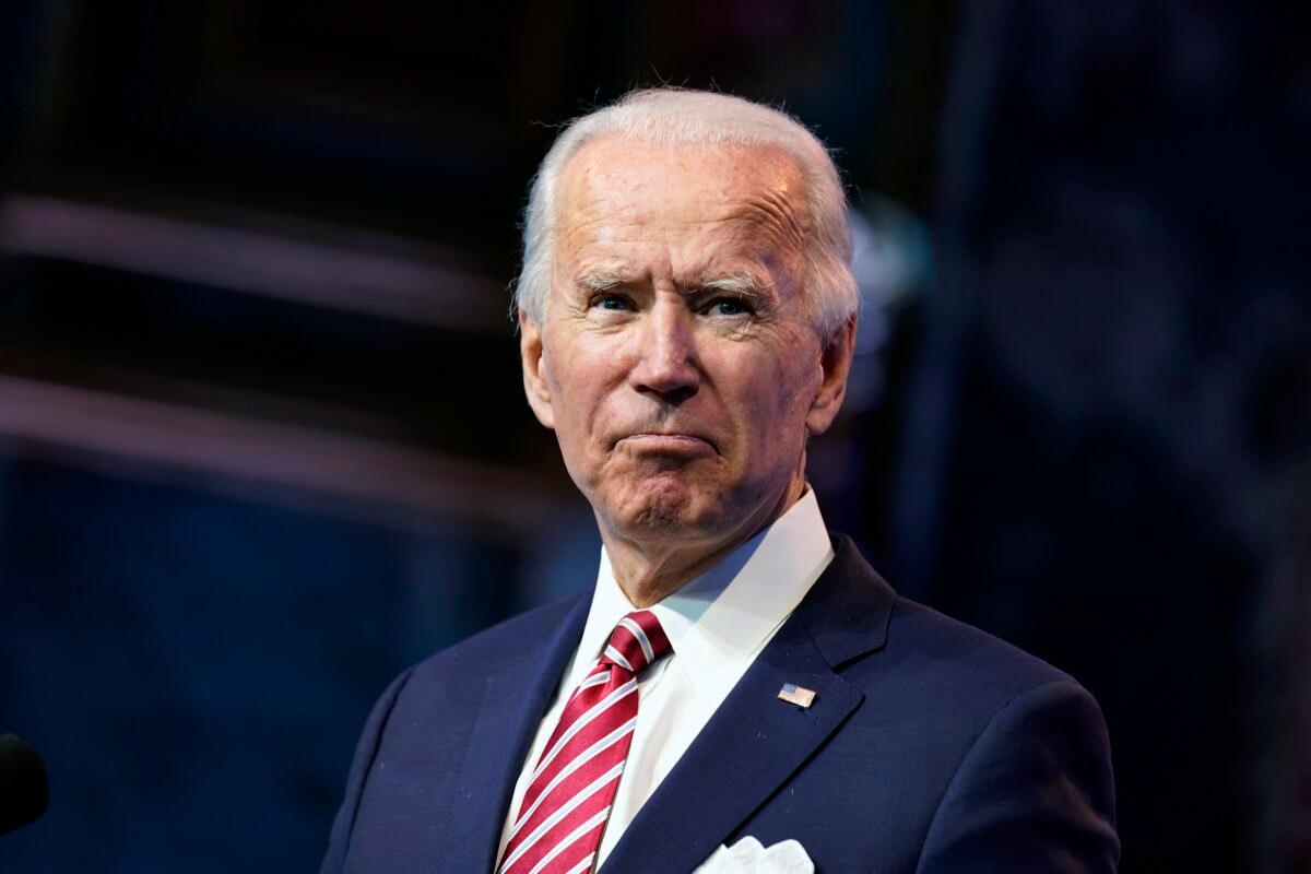 Democratic presidential candidate Joe Biden speaks about economic recovery at The Queen theater in Wilmington, Del., on Nov. 16, 2020. (Andrew Harnik/AP Photo)