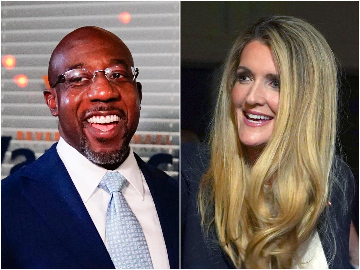 Democratic Senate candidate Raphael Warnock (L) and Sen. Kelly Loeffler (R-Ga.) in file photographs. (AP Photo)