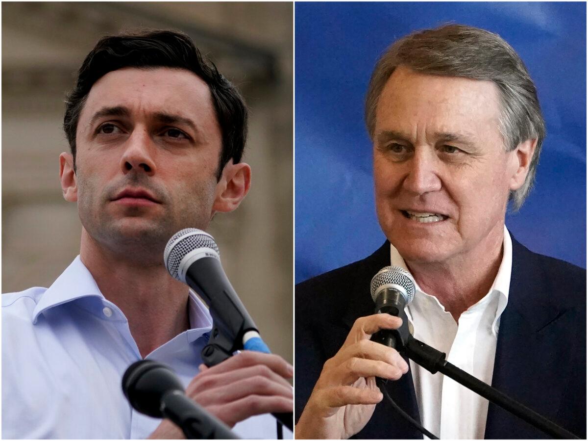 Democratic Senate candidate Jon Ossoff (L) and Sen. David Perdue (R-Ga.) in file photographs. (AP Photo)
