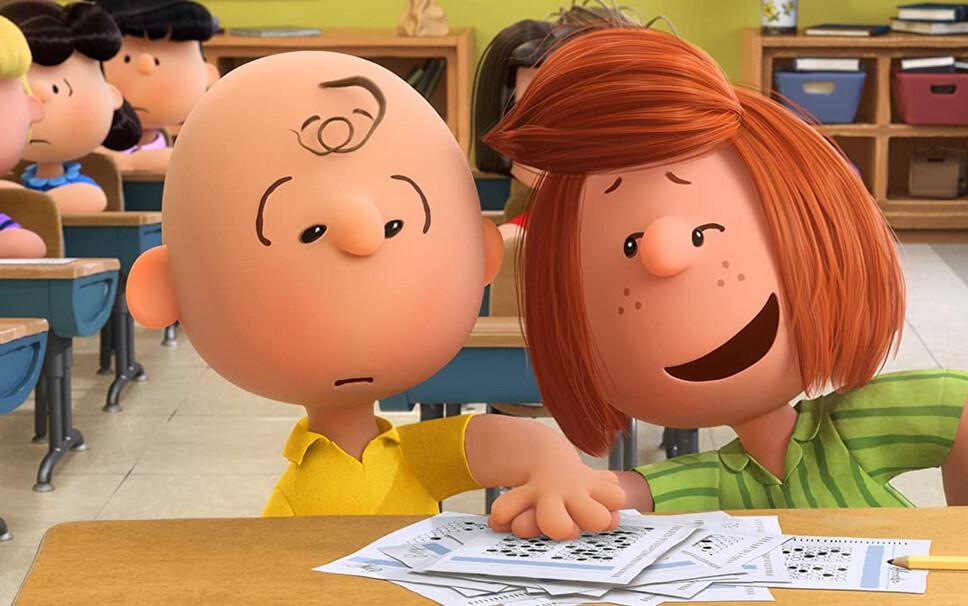 Charlie Brown feeling uncomfortable as usual around his biggest fan, Peppermint Patty, in "The Peanuts Movie." (Twentieth Century Fox Film Corporation)
