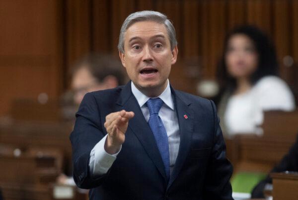 Foreign Affairs Minister Francois-Philippe Champagne responds to a question in the House of Commons in Ottawa on Nov. 17, 2020. (Adrian Wyld/The Canadian Press)