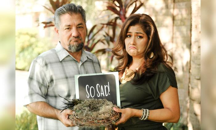Mom and Dad Stage Witty Photoshoot Celebrating ‘Empty Nest’ as Their Kids Move Out