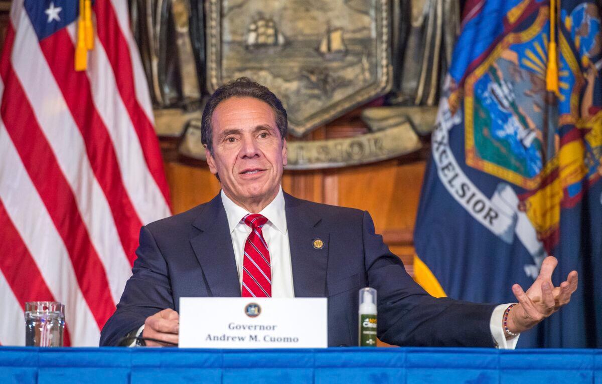 New York Gov. Andrew Cuomo speaks during a press briefing in Albany, N.Y., on Nov. 18, 2020. (Darren McGee/Office of Governor Andrew M. Cuomo via AP)