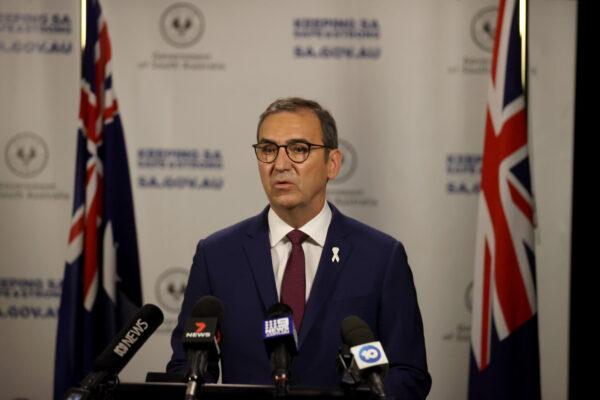South Australian Premier Steven Marshall at the Daily COVID-19 update in Adelaide, Australia on Nov. 20, 2020. (Kelly Barnes/Getty Images)