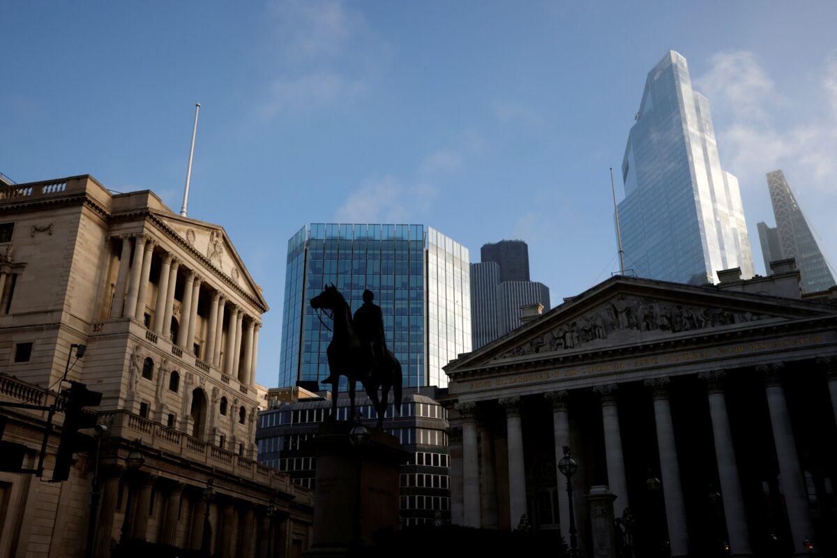 A general view shows the Bank of England and the City of London financial district in London, UK, on Nov. 5, 2020. (John Sibley/Reuters)