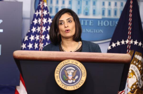 Seema Verma, administrator of the Centers for Medicare and Medicaid Services, speaks to the press in the James Brady Press Briefing Room at the White House in Washington, on Nov. 20, 2020. (Tasos Katopodis/Getty Images)