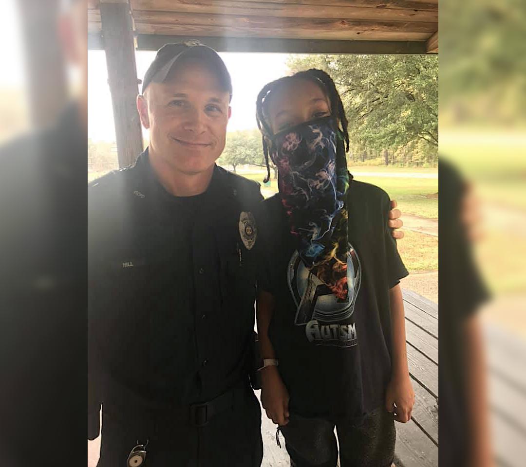 Capt. Tom Hill with AJ (Courtesy of <a href="https://www.facebook.com/GooseCreekPD">Goose Creek Police Department</a>)