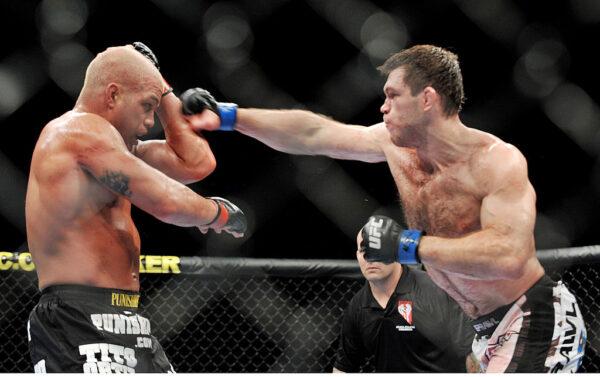 Tito Ortiz (L) battles Forrest Griffin (R) at Mandalay Bay Events Center in Las Vegas, Nev., on Nov. 21, 2009. (Jon Kopaloff/Getty Images)