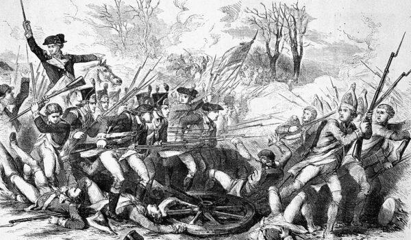 Illustration of an American force led by Daniel Morgan attacking British troops at Cowpens, South Carolina. (Photo by MPI/Getty Images)
