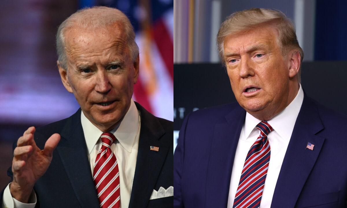 President Joe Biden and then-President Donald Trump in file photographs. (Getty Images)