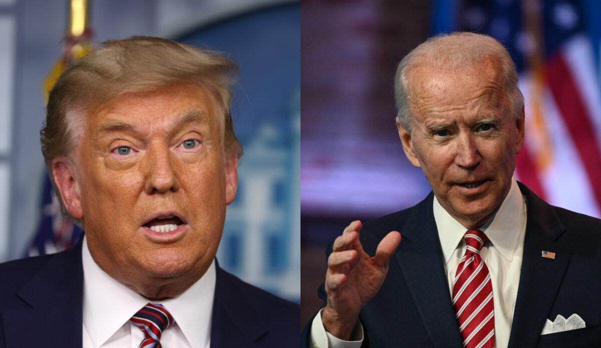  President Donald Trump, left, and Democratic presidential nominee Joe Biden in file photographs. (Getty Images)