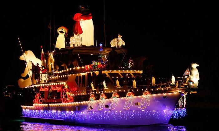 Newport Beach Christmas Boat Parade Sails On