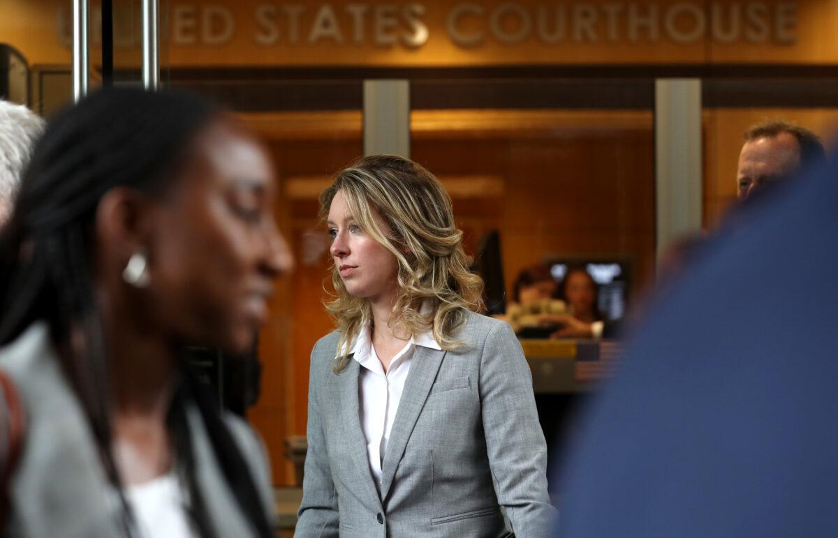 Former Theranos founder and CEO Elizabeth Holmes leaves federal court in San Jose, Calif., on June 28, 2019. (Justin Sullivan/Getty Images)