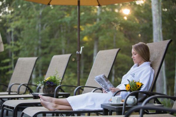 Relaxing in a robe is part of the experience. (Courtesy of Woodloch)