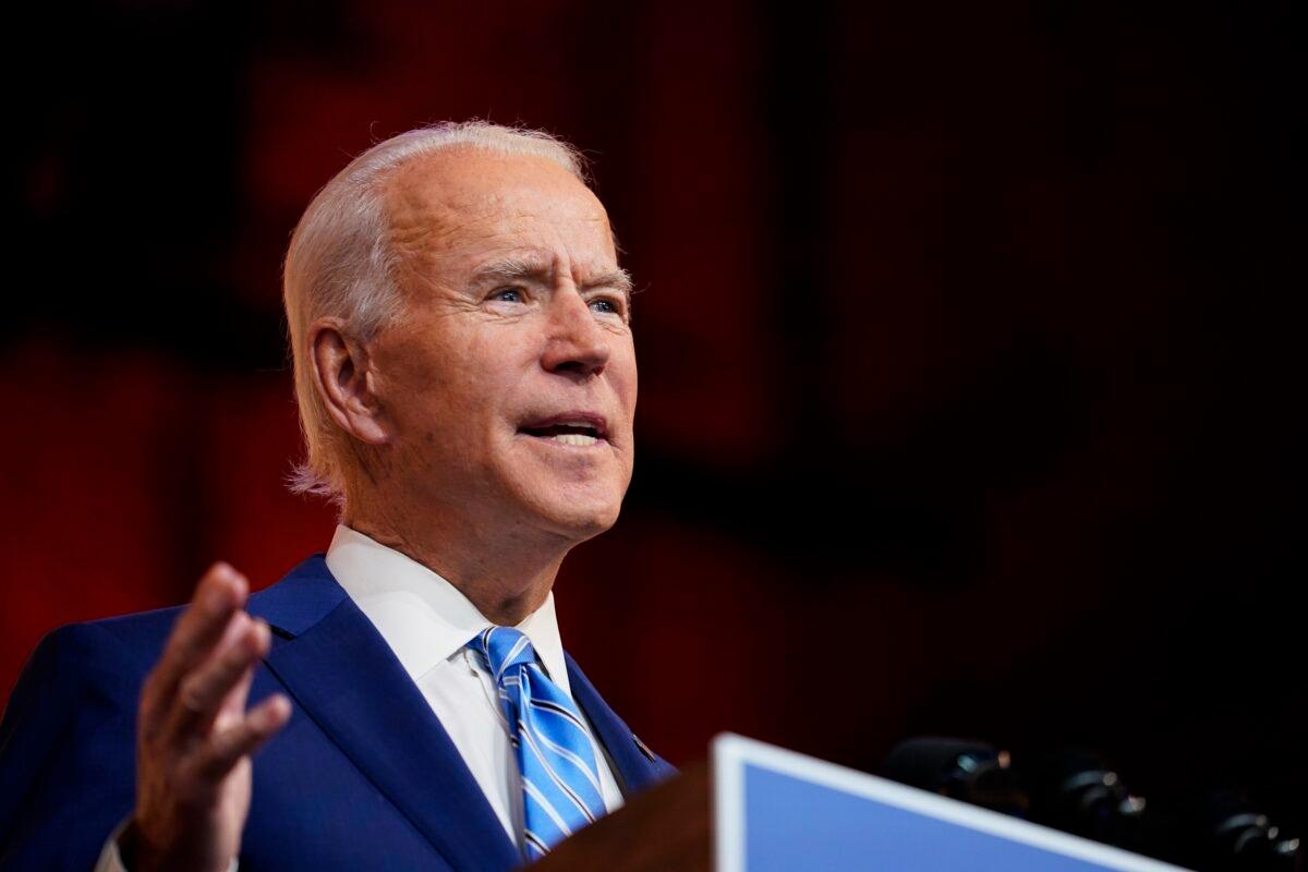 Democratic presidential nominee Joe Biden speaks in Wilmington, Del., on Nov. 25, 2020. (Carolyn Kaster/AP Photo)