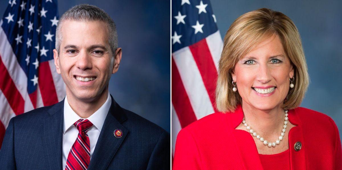 Former Rep. Anthony Brindisi (D-N.Y.) and Claudia Tenney in file photographs. (U.S. House of Representatives; Claudia Tenney's campaign)