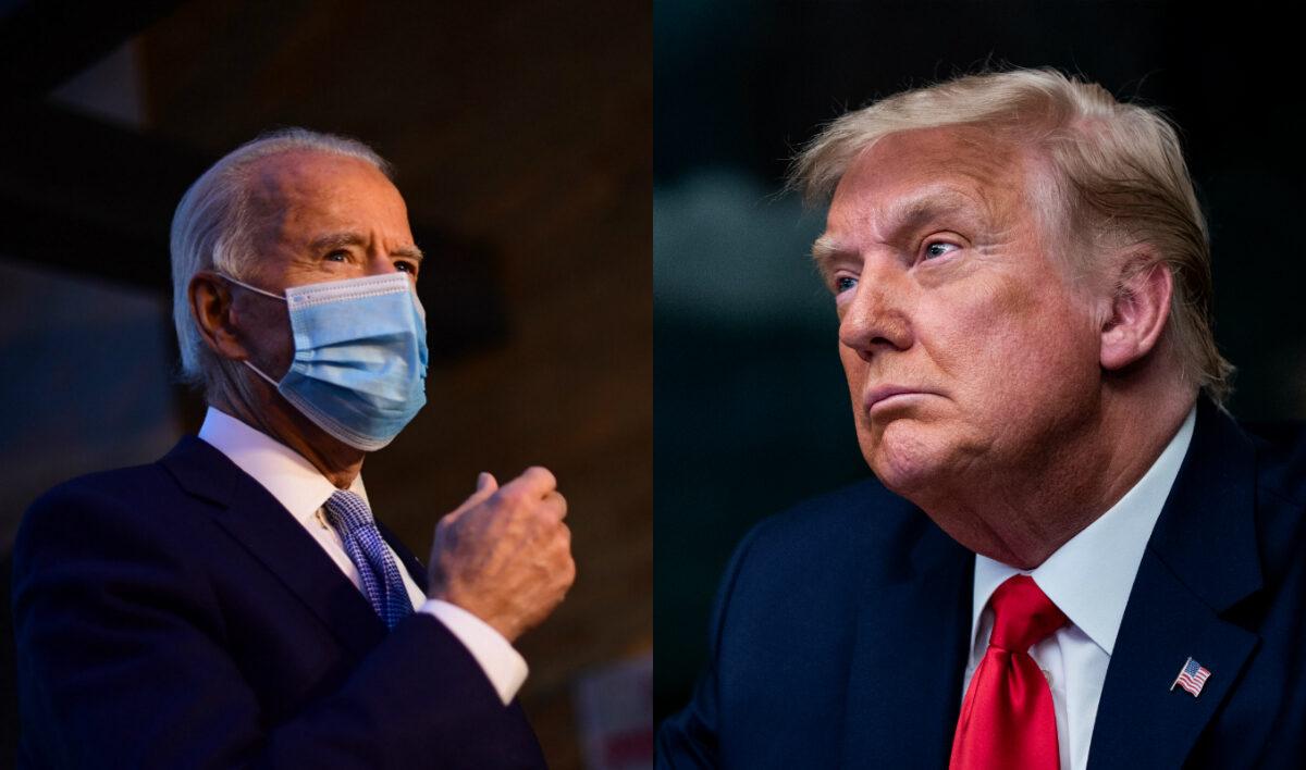 Democratic presidential nominee Joe Biden (L) and President Donald Trump in file photographs. (Getty Images)