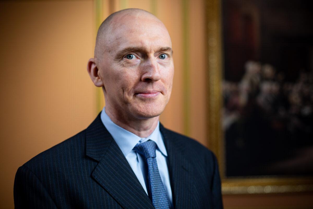 Carter Page, petroleum industry consultant and former foreign policy adviser to Donald Trump, in New York on Aug. 21, 2020. (Brendon Fallon/The Epoch Times)