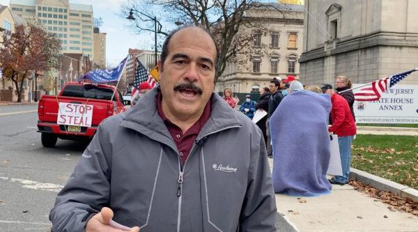 Mike Licata attended a Stop the Steal rally in Trenton, New Jersey on Nov. 28, 2020. (NTD Television)