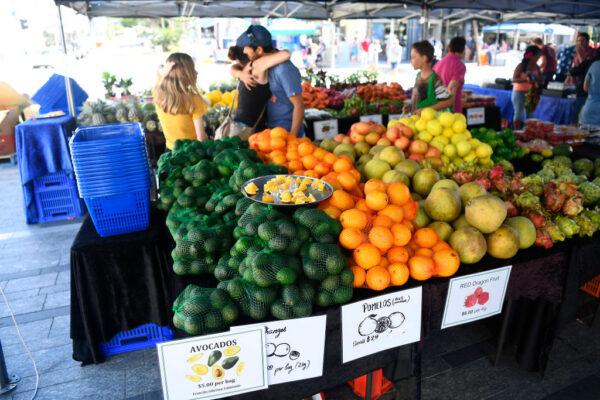 A fruit and vegetable stand is seen at the city markets in the electorate of Herbert in Townsville, Australia on May 05, 2019. (Ian Hitchcock/Getty Images)
