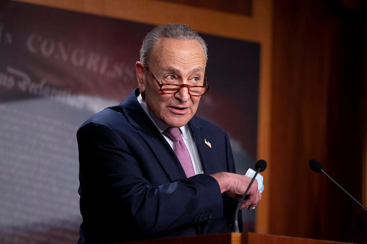 Senate Minority Leader Charles Schumer (D-N.Y.) speaks in Washington on Dec. 1, 2020. (Tasos Katopodis/Getty Images)